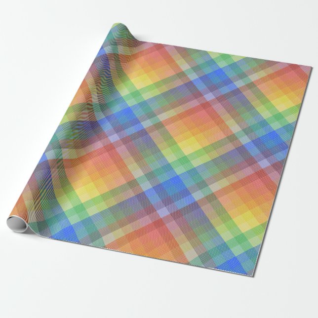 Papier Cadeau Plaid arc-en-ciel (Déroulé)