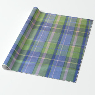 Papier Cadeau Plaid bleu et vert
