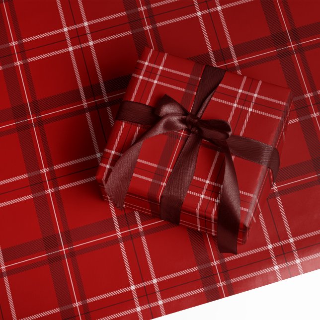Papier Cadeau Plaid classique rouge (Créateur téléchargé)