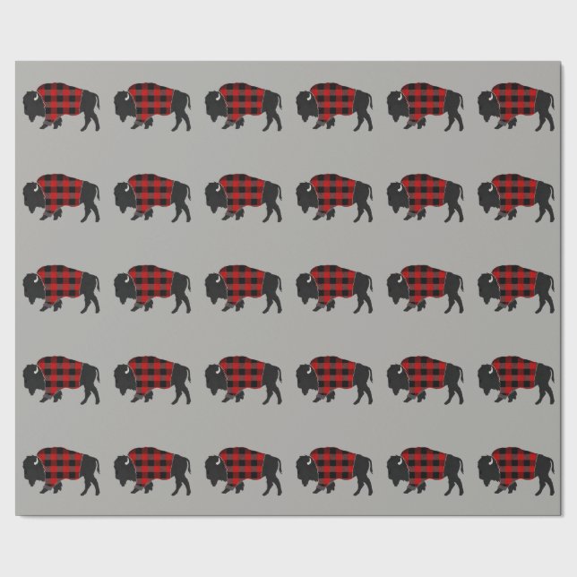 Papier Cadeau Plaid de Buffalo de bison (Couture)