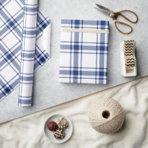 Plaid naval bleu et blanc