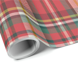 Papier Cadeau Plaid Red Check Noël jours fériés Rustique