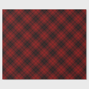 Papier Cadeau Plaid rouge de Noël