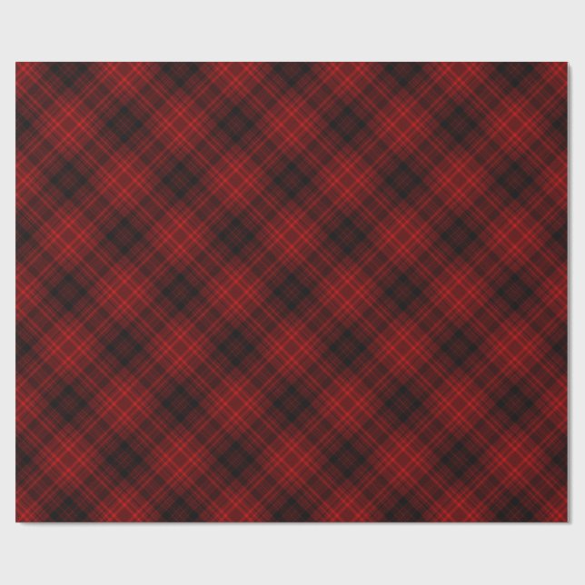 Papier Cadeau Plaid rouge de Noël (Plat)