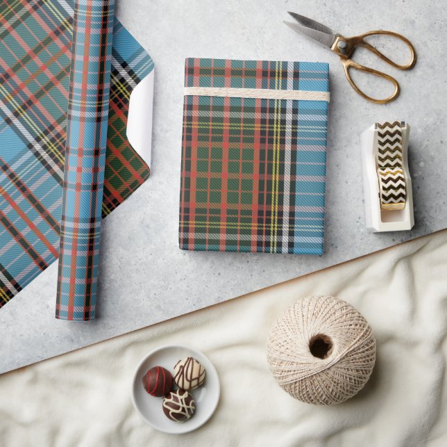 Papier Cadeau Plaid Rustic Anderson vacances de Noël Tartan (Artisanat)