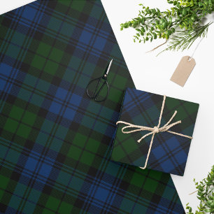 Papier Cadeau Plaid Tartan Campbell Militaire Motif Vert