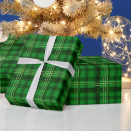 Papier Cadeau Plaid vert de Noël