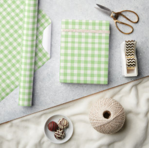 Papier Cadeau Plaid Vert - Enveloppe cadeau À damiers classique