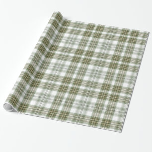 Papier Cadeau Plaid vert et blanc