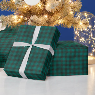 Papier Cadeau Plaid vert et noir
