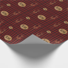 Plaids de Buffalo Rustique Cerf Monogramme Initial