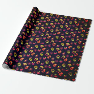 Papier Cadeau Plaisir Crâne sucre Floral Mandala