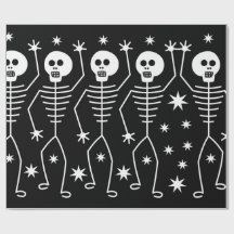 PLAISIR HALLOWEEN SKELETONS enveloppant du papier 