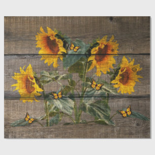 Papier Cadeau Planche à papillons des Tournesols russes Bardeau