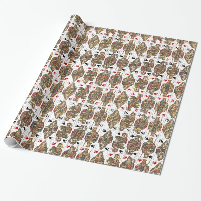 Papier Cadeau Planche antique de cartes (Déroulé)