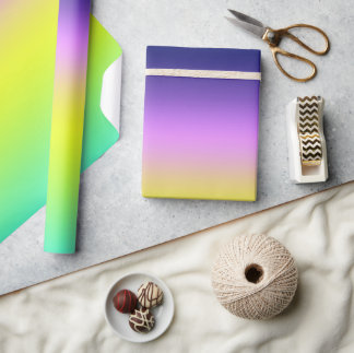 Papier Cadeau Planche de couleurs d'été Ombre violet jaune vert