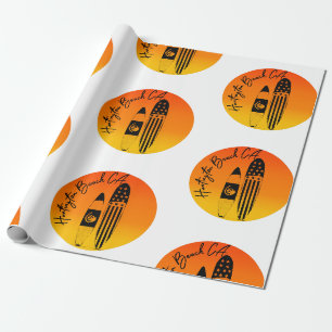 Papier Cadeau Planches de surf et couchers de soleil à Huntingto