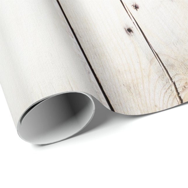 Papier Cadeau Planches en bois blanches (Coin rond)