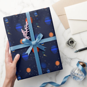 Papier Cadeau Planètes et galaxies dans l'espace