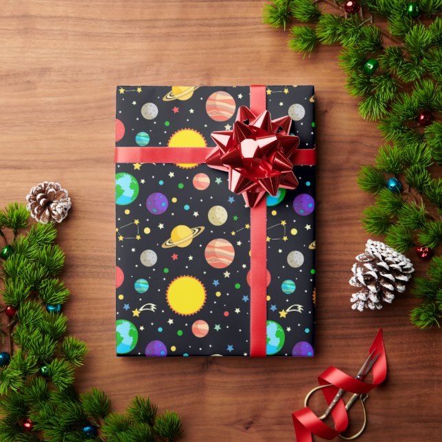 Papier Cadeau Planètes étoiles Astronomie Constellations (Cadeau de vacances)