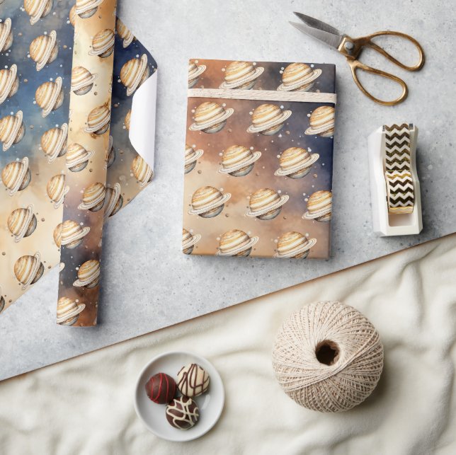 Papier Cadeau Planètes spatiales extra-spatiales Garçon premier  (Artisanat)