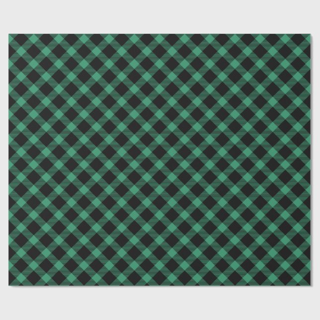 Papier Cadeau Plantation de buffles verts et noirs (Plat)