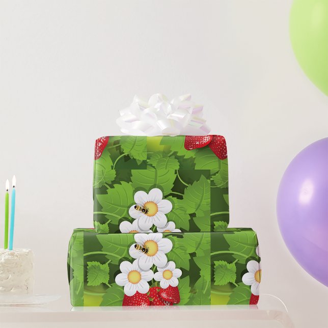 Papier Cadeau Plante de fraises (Créateur téléchargé)