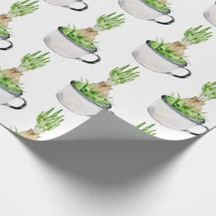 Papier Cadeau Plante floral en ampoule du jardin de printemps