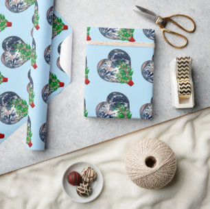 Papier Cadeau Plante grandissant avec Earth Heart