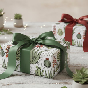 Papier Cadeau Plante Lover Aloe Vera Succulents Cactus Nature
