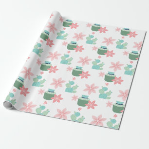 Papier Cadeau Plantes succulentes à l'aquarelle