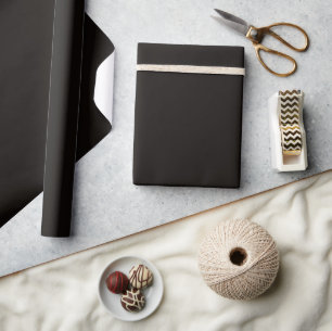 Papier Cadeau Plaque noire minimaliste Elegant Solid Crow