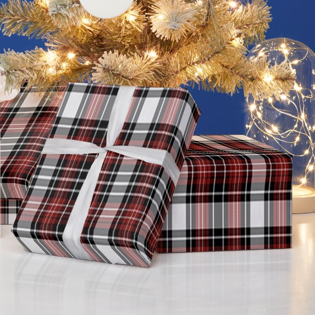 Papier Cadeau Plaqué rouge et noir (Vacances)