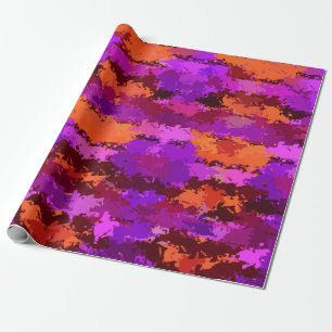 Papier Cadeau Plaques de violet et d'orange