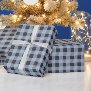 Papier Cadeau Plat traditionnel de buffle noir et bleu