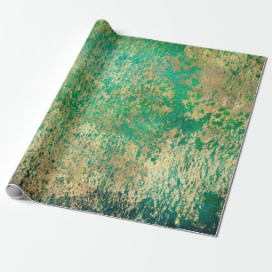 Papier Cadeau Plate-forme en or sur vert