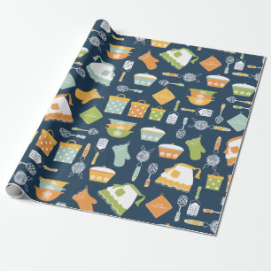 Papier Cadeau Plats de cuisine vintages Papier à envelopper