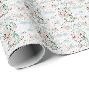 Papier Cadeau Platypus Cute Baby Pastel Motif d'aquarelle