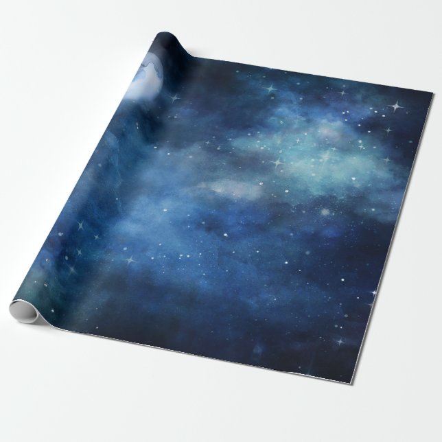 Papier Cadeau Pleine lune Ciel Lunaire Galaxie céleste Étoiles M (Déroulé)