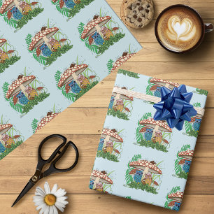 Papier Cadeau Pluie de champignons de la famille de la chouette