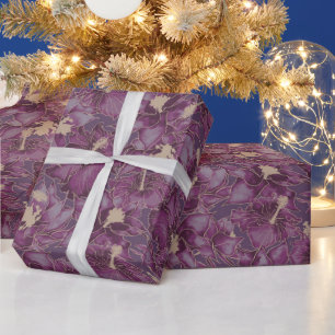 Papier Cadeau Plum Hibiscus de vacances, Plum de sucre