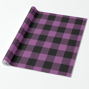 Papier Cadeau Plum violet noir gros bison Plaid bison