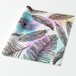 Papier Cadeau Plume de paon