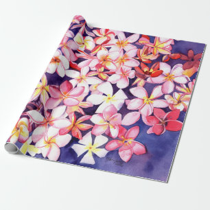 Papier Cadeau Plumeria flottante