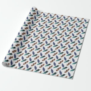 Papier Cadeau Plumes colorées Texture tribale