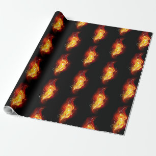 Papier Cadeau Plumes de paquetage de feu