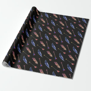 Papier Cadeau Plumes et flèches