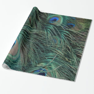 Papier Cadeau Plumes magnifiques de paon