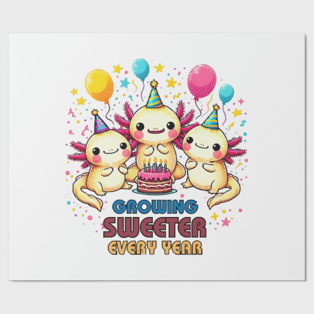 Papier Cadeau Plus doux avec chaque année (Plat)