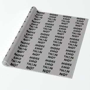 PAPIER CADEAU PLUS EMO QUE PAS NOIR BLACK GRAY SKULLS DEPR